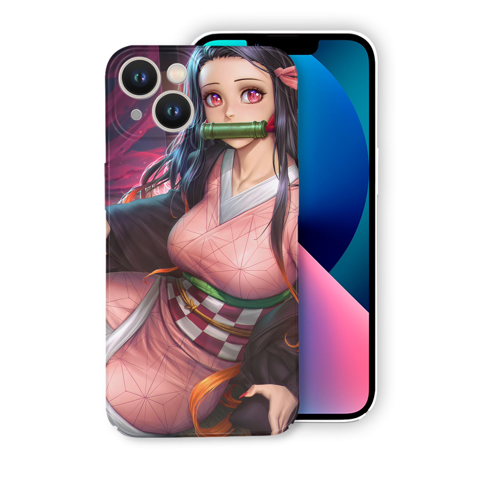 （画像用） 鬼滅の刃（きめつのやいば）竈門 禰󠄀豆子／かまど ねずこ Kamado Nezuko 【iPhone 14シリーズ対応】ハードケース